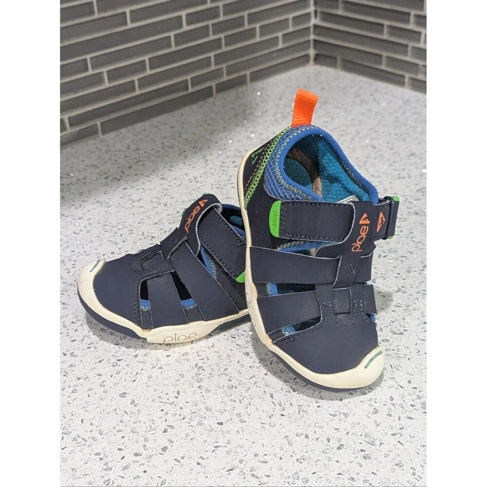 Plae Kids Sam 2.0 Blue Green Fisherman Sandal Sneaker Summer Toddler Boys 7.5